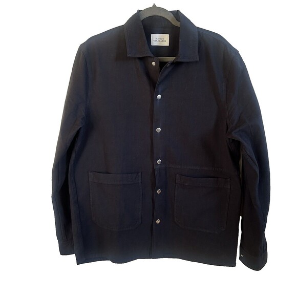 Maison Standards Felix Navy Cotton Overshirt Jacket Patch Pockets Size XL - Picture 4 of 9